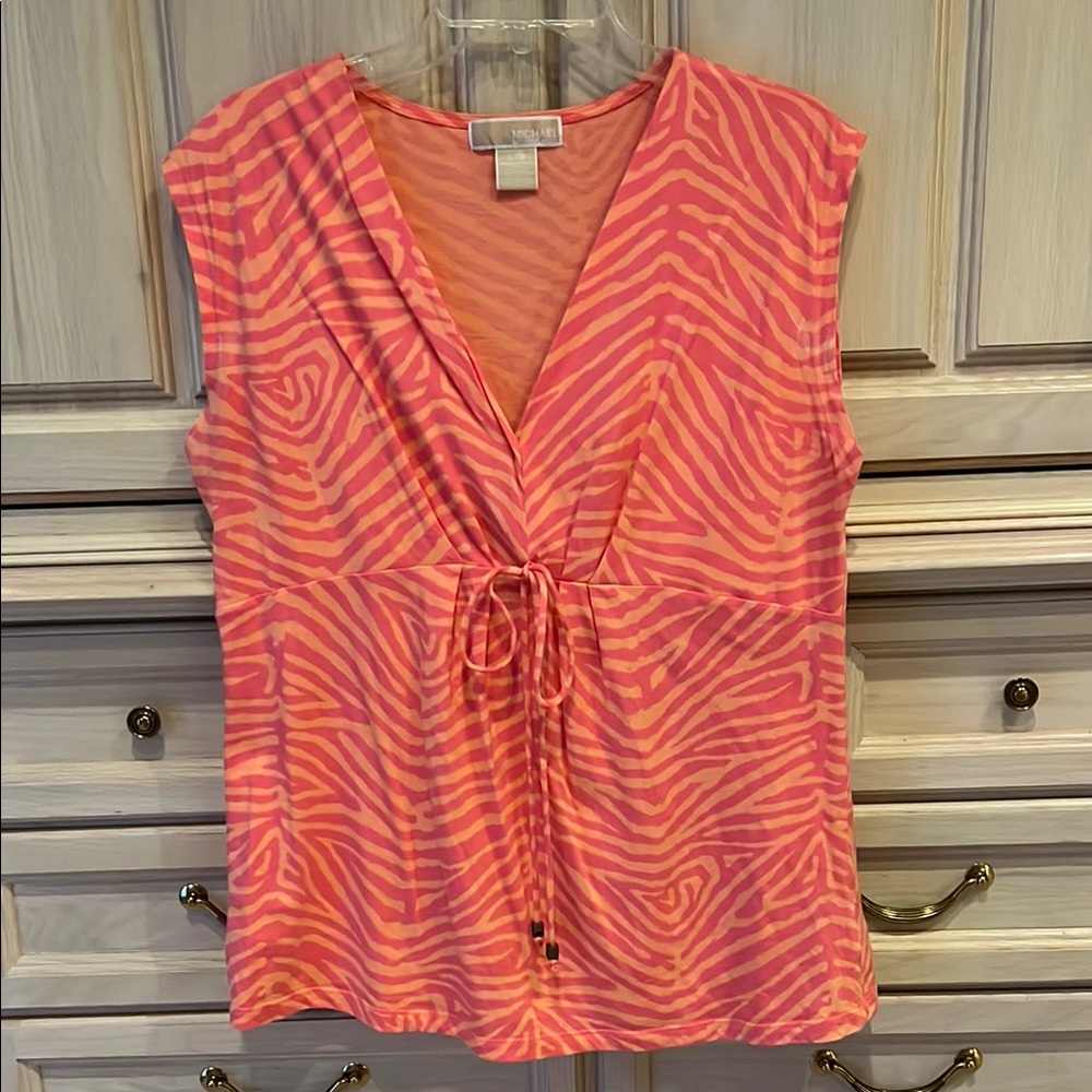 MICHAEL Michael Kors vneck animal print top